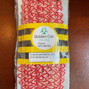 Red & White 6mm Ric Rac Trim